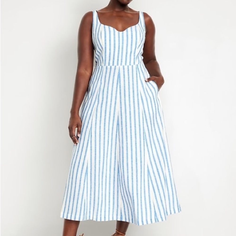 Old Navy Fit and Flare Striped Midi Dress in size 2X